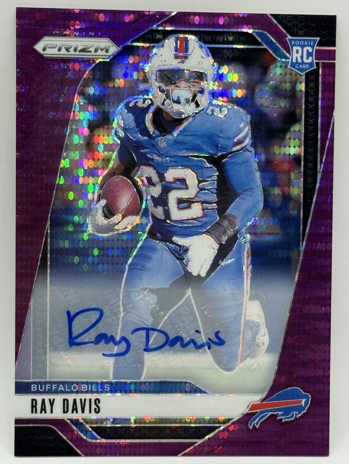 2024 Prizm Purple Pulsar Auto Ray Davis Rookie #382 RC Bills