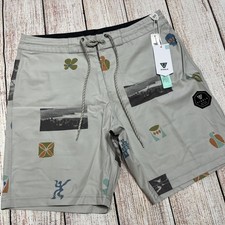 Vissla Boardshorts Mens 30 Unlined Swim Trunks Short Surfer Flex 17.5 Tribal Art
