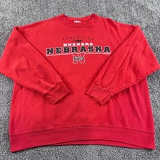 Nebraska Corn Huskers Sweatshirt Mens 2XL Red Lee Sport Crewneck Vintage 90s Y2K
