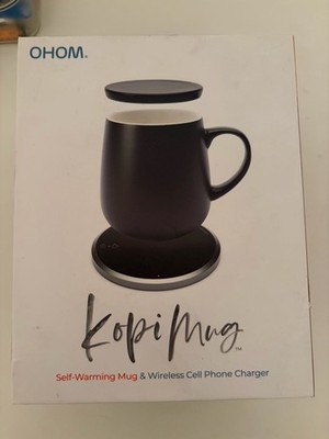 OHOM Kopi White Self-Heating Mug 12oz  Brand New - Only Contains Mug & Lid
