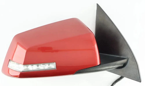13 - 17 Acadia Traverse Power Fold Passenger Mirror Blind Spot Alert Crystal Red