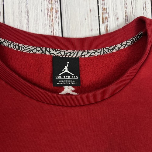 Nike Air Jordan Men’s XXL Red Crew Neck Jumpman Logo Long Sleeve Sweatshirt - Picture 3 of 8