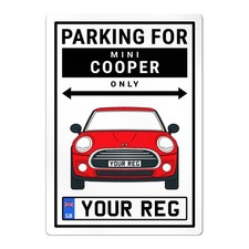 Personalisiertes Mini Cooper Parkplatzschild mit individueller Zulassung Geschenkideen