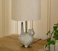 Next Super Cute Chester Cat Ceramic Table Lamp & Light Grey Shade BNWT RRP £38