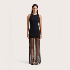 Faithfull the Brand Maceio Fringed Dress Black