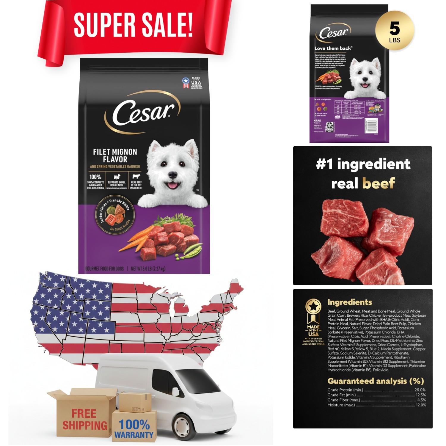 For Small Dogs, Filet Mignon Flavor And Spring...