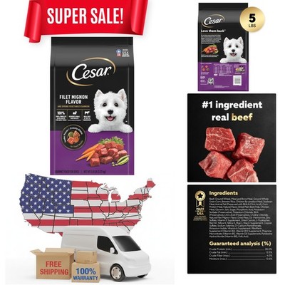 Cesar Small Breed Dry Dog Food for Small Dogs, Filet Mignon Flavor and Spring...
