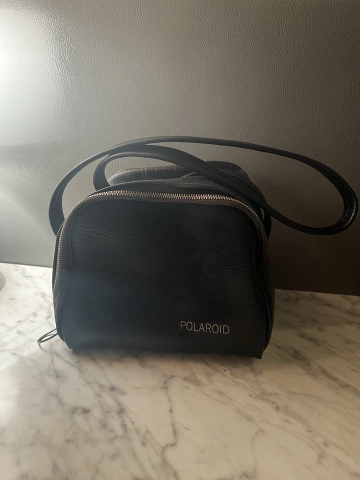 Bolso de hombro vintage de cuero Polaroid con cremallera Foto 2 de 4