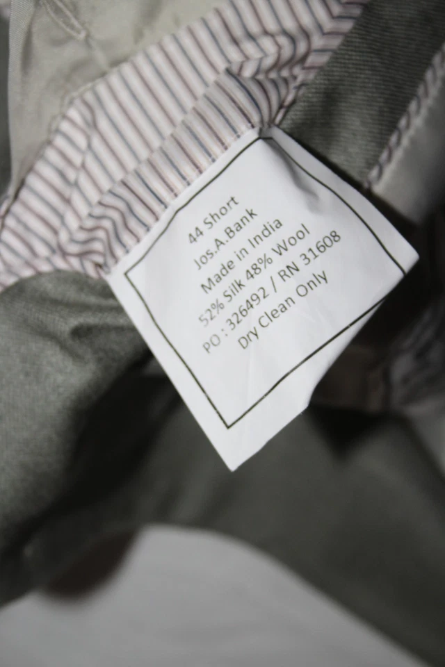 JOS A BANK 1905 44S Tailored Fit Silk Wool Sport Coat Green 2B 2-Vent - Image 4 of 4