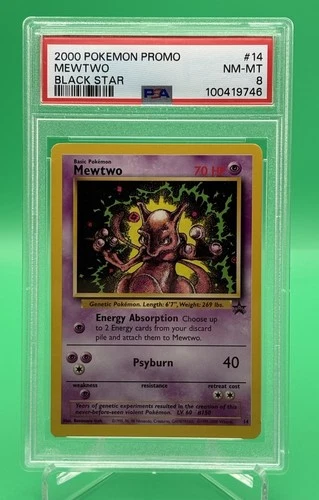 2000 Pokemon Mewtwo Black Star Promo #14 PSA 8 Near Mint