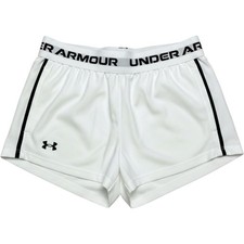 Under Armour Girls Tech Play Up Shorts White Black 1390075 Size YS Small
