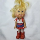 Vintage Cabbage Patch Kids Mini Doll Blonde Hair Blue Eyes Red Boots