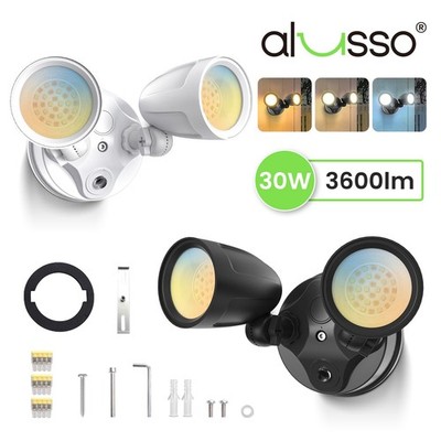 Aluminum LED Security Light D2D Dual-Head 3600LM 3CCT Wall Mounted Flood light