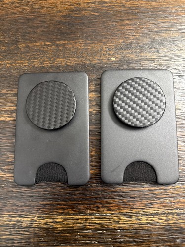 PopSockets Magnetic LOT OF 2 Phone Wallet+ For MagSafe Carbonite Weave Black USE