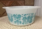 New ListingPyrex Cinderella Amish Butterprint Turquoise On White 1 Qt Casserole 473 No Lid