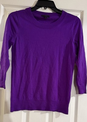 J Crew Sweater Women s Size PS Purple  100% Merino Wool Only $15