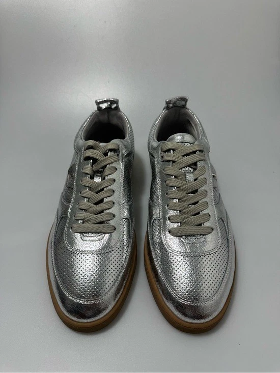 Christian Louboutin Women's Leather Upper Silver Casual Shoes for