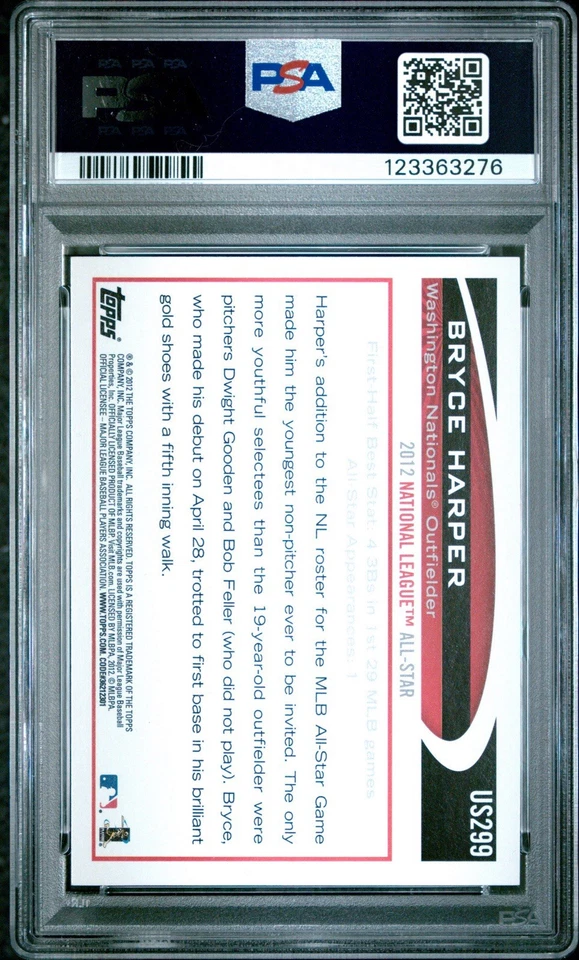 Actualización Topps 2012 #US299 Bryce Harper In A Suit radiocontrol novato SSP ESTUCHE HIT PSA 10 Foto 3 de 3