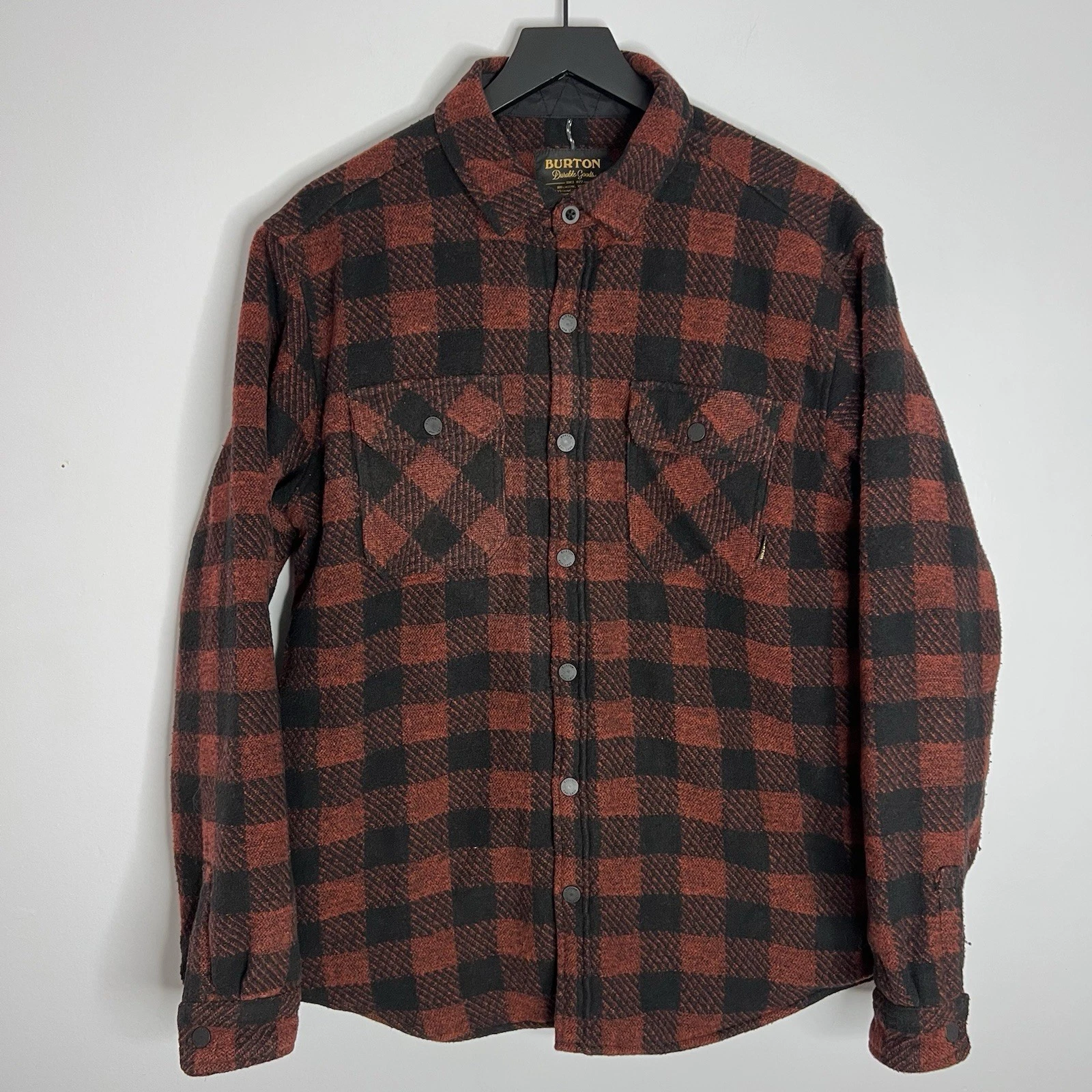 Burton Snowboards Brighton Insulated Flannel Mens Medium Orange