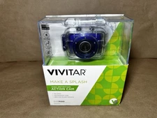 VIVITAR DVR783HD High Def Action Cam Waterproof Case Blue | New Sealed