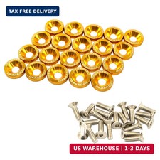 20 Pcs Gold CNC Billet Aluminum Fender Washer Engine Bay Dress Up Kit