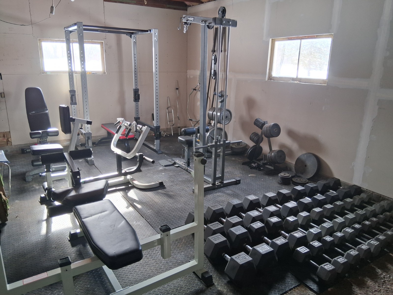 Complete Home Gym - Dumbbells, Weight Plates, Squat Rack & Machines