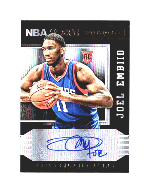 JOEL EMBIID   2014-15 NBA HOOPS  HOT SIGNATURES  ROOKIE  AUTOGRAPH  /  AUTO