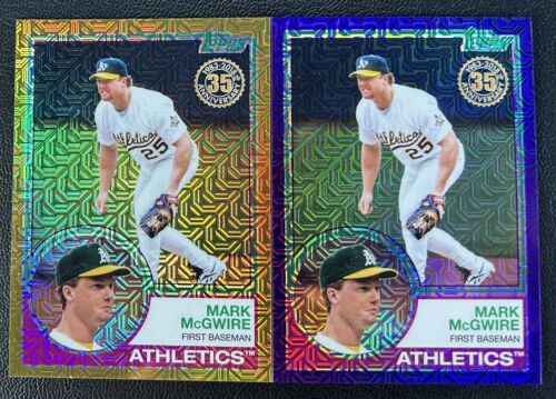 Mark McGwire 2018 Topps Silver Pack Refractors GOLD #d /50 & PURPLE #d /75 A’s