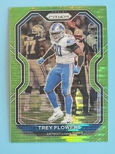 2020 Panini Prizm Trey Flowers Green Pulsar Prizm #202 Detroit Lions