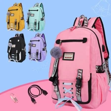 19" Large Women Laptop Backpack Anti-theft Casual Daypack Travel School Rucksack