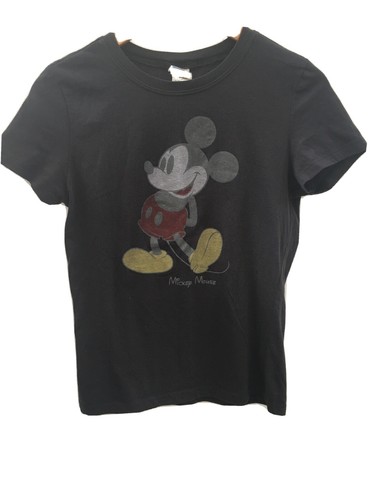 Camisa Disney Mickey Mouse Manga Corta Junior Mujer Negra Grande Ajustada - Imagen 1 de 5
