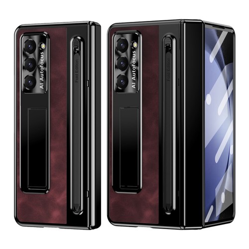 Ganzkörper Scharnier Lederhülle + Ständer + Stift für Samsung Galaxy Z Fold 5 4 - Zdjęcie 22 z 56