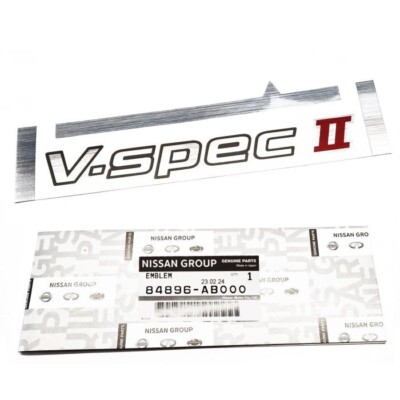 Original Nissan OEM V Spec II Heck Emblem Badge für Skyline R34 GT-R 84896-AB000