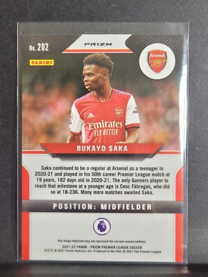 BUKAYO SAKA 2021-22 Panini Prizm Premier League Soccer PINK ICE SP