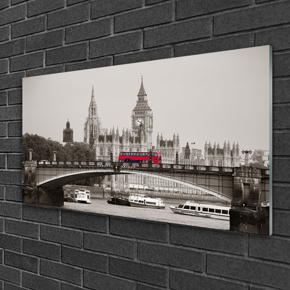 Tableau sur verre 100x50 impression urbaine Tulup panorama pont pour déco murale