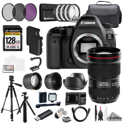 Canon EOS 5D IV+ EF 16-35mm f/2.8L III USM Lens+128GB+ExtBat+9PCFltr-MEGAKit