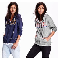 NWT Old Navy Women's Logo French Terry Zip Hoodie Lightweight Jacket sweatshirt
