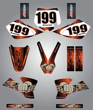 skull custom Graphics, full kit for KTM 50 2002-2008 stickers / decals