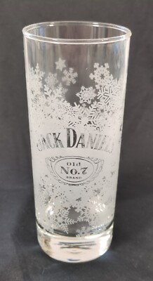Jack Daniels Highball Glass Old No. 7 Etched Snowflake Winter Design