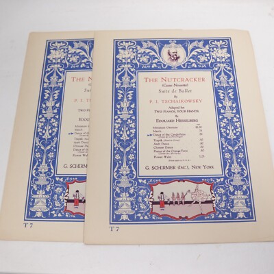 Tchaikovsky Nutcracker Dance Candy Fairy 2 Piano Scores Sheet Music 4 Hands