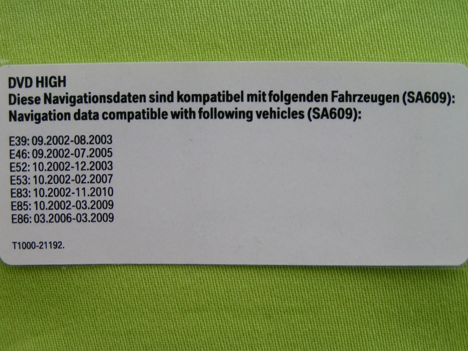 DVD NAVIGATION DEUTSCHLAND EU 2018 BMW ROAD MAP HIGH E39 E46 E52 E53 E83 E85 E86 - Bild 2 von 2