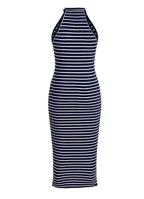 Ted Baker Linn Navy Yuni Stripe Jersey Knit Bodycon Midi Dress Size 1/XS  VG/EUC | eBay