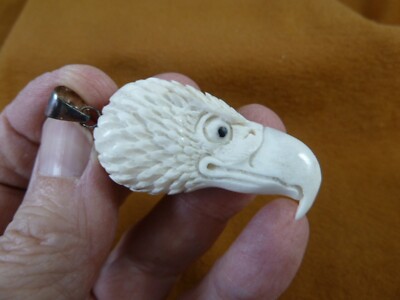 j-eag-26 medium 3D Eagle HEAD PENDANT heads bird shed moose antler material