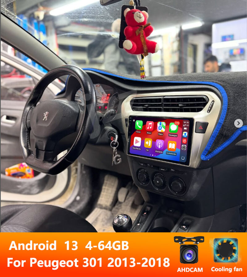 4-64GB wireless carplay android auto car radio for Peugeot 301 2013-2018
