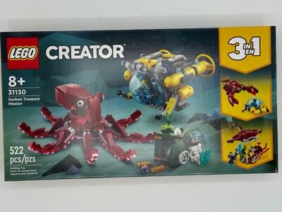 LEGO Creator 3in1 Sunken Treasure Mission 31130 Octopus, 522