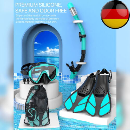 Set snorkeling adulti con pinne, occhiali subacquei antiappannamento panoramico lungimirante! - Foto 1 di 20