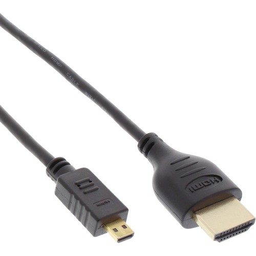 5x InLine HDMI Mini Superslim Kabel A an D HighSpeed Ethernet schwarz