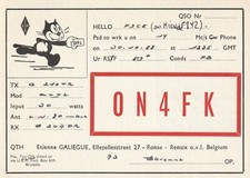 Q94 Carte QSL Radio Amateur Opérateur ON4KK  E GALIEGUE a RONSE RENAIX BELGIQUE