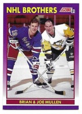 JOE MULLEN BRIAN MULLEN 1991-92 SCORE NHL BROTHERS CARD MINT CONDITION