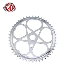 ALTALINE 1 PIECE CRANK 48 TEETH STEEL 5 SWEET HEART CHAINRING 1/2 X 3/32 CHROME.